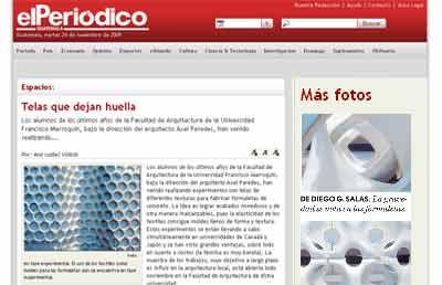 Proyecto de Arquitectura en ''El Periódico''