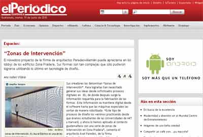 Proyecto de arquitectos de la UFM en ''El Periódico''