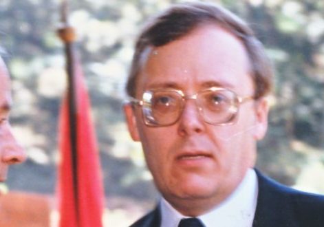 DespuÈs de la colocaciÛn de la primera piedra con Ed Feulner   noviembre 84